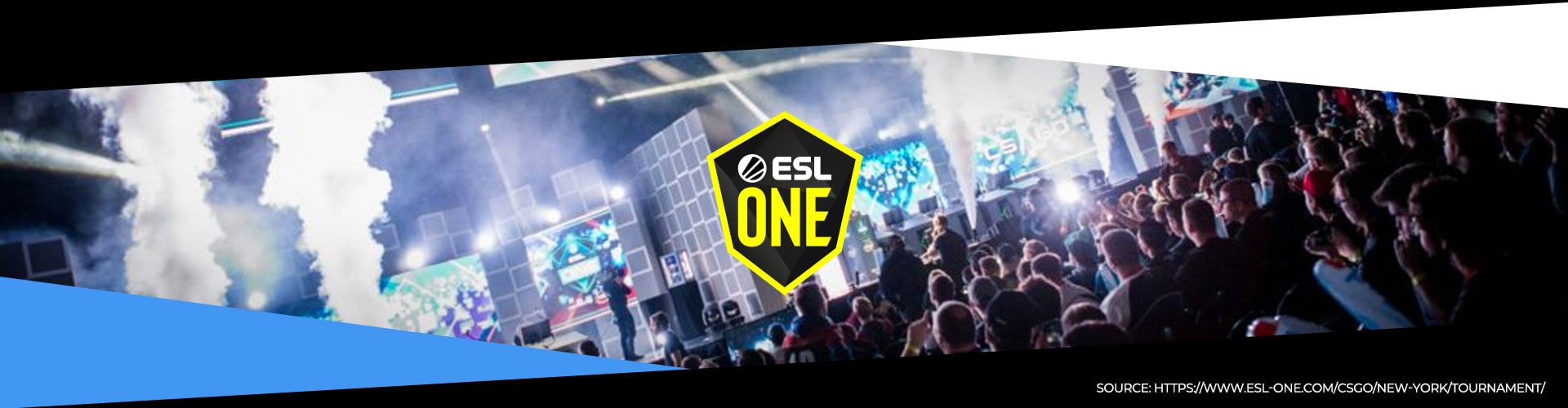 Eventsida för ESL One New York och turnering för CS:GO.