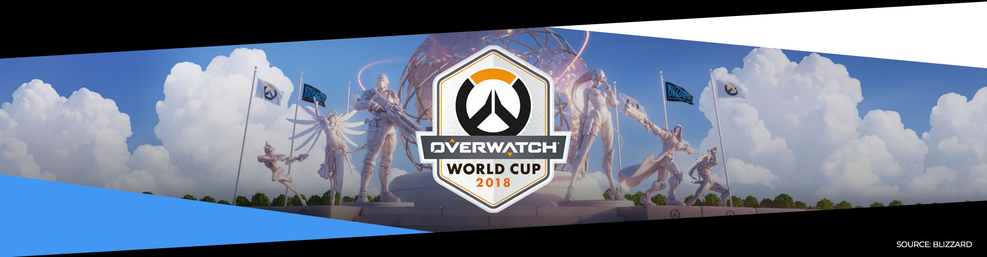 Eventsida för Overwatch World Cup, som är spelets officiella världsmästerskap.