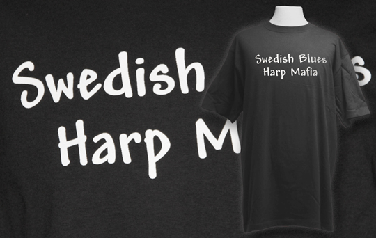 Tryckta t-shirts till Swedish Blues Harp Mafia