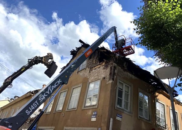 Här utför vi brandskadesanering på plats i centrala Örebro.