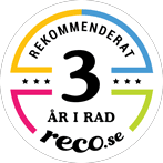Rekommenderat företag 3 år i rad på reco.se