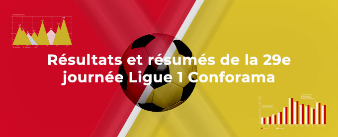 Retrouvez tous les résultats et résumés de la 29e journée de Ligue 1 Conforama