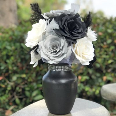 /centerpiece-in-black-gray-white-paper-roses-reception-table-decor-table-decor.jpg