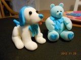 sugarpaste friends dog and teddy bear