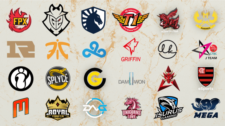 League of Legends Worldchampionship 2019 - team logos