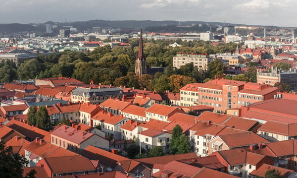 utsikt över taktoppar i Göteborg