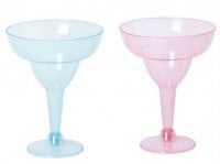 Margaritaglas i plast rosa och blåa 35 cl