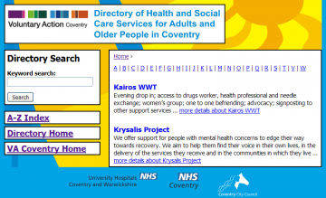 Directory of health and care services for adults and older people in Coventry