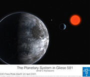 Artist's impression of Gliese 581 c