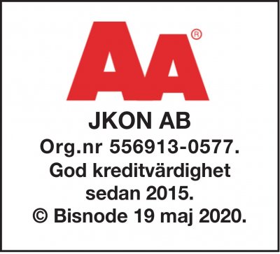 JKON AB - AA God kreditvärdighet sedan 2015 Bisnode