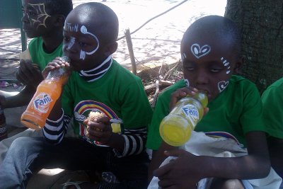 Boys members of Kingdom Kids Club  on picnic to the Uhuru Park in Nairobi