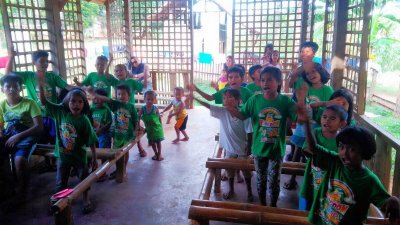 Kingdom Kids Club in Tangub Mindanao Philippines singing Christian songs together