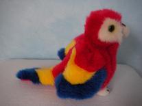 Papegoja, röd och blå, 15cm