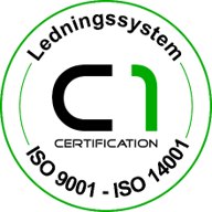 Vi är certifierade enligt ledningssystem ISO 9001 - ISO 14 0001.