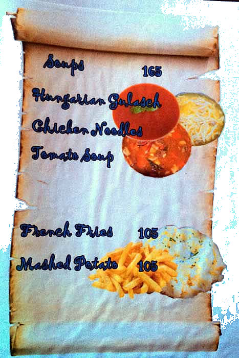 Soups menu