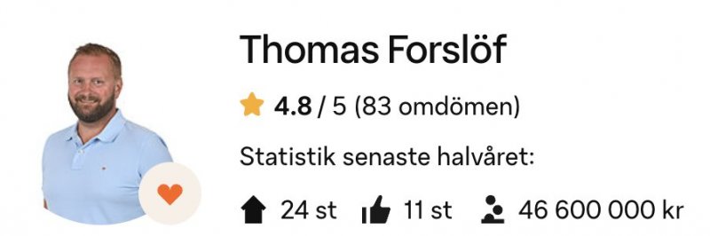 Omdöme för Forslöf mäklare i Eskilstuna.