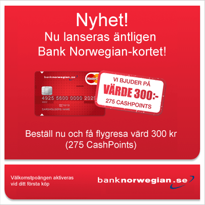 kreditkort utan årsavgifter från norwegian - få mastercard gratis