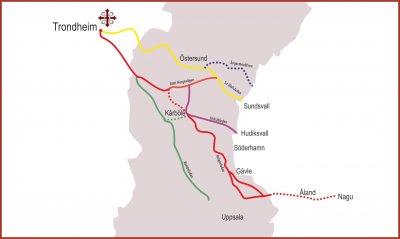 Routes of Saint Olav Ways in Central Sweden