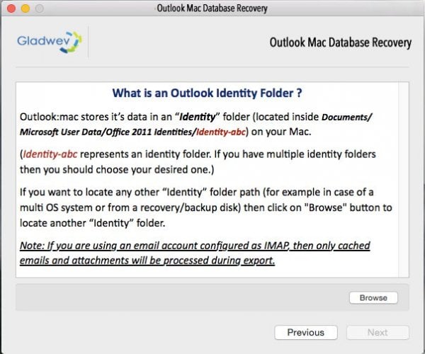 outlook for mac new identity