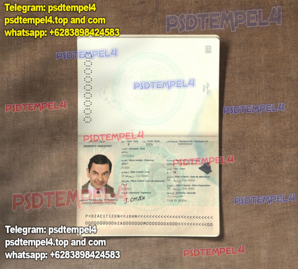 Best prices now Algeria Passport PSD Editable templates for customized designs