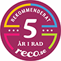 Vi har blivit rekommenderade 5 år på rad på reco.se