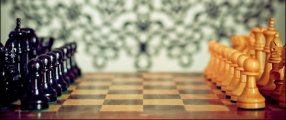 Schackspel med schackpjäser