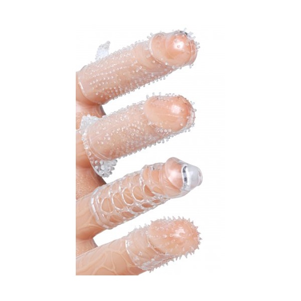4-pack penisöverdrag i varierad design.