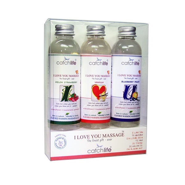 Massageolja I love you 3-pack