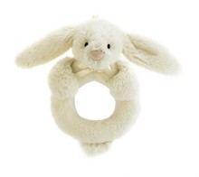 Jellycat ￼ Bashful bunny cream ring skallra kanin