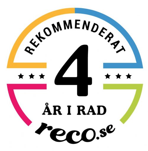 Rekommenderat företag 4 år i rad av Reco.se