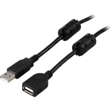 USB 2.0-kabel A hane - A hona ferritkärnor 2 m