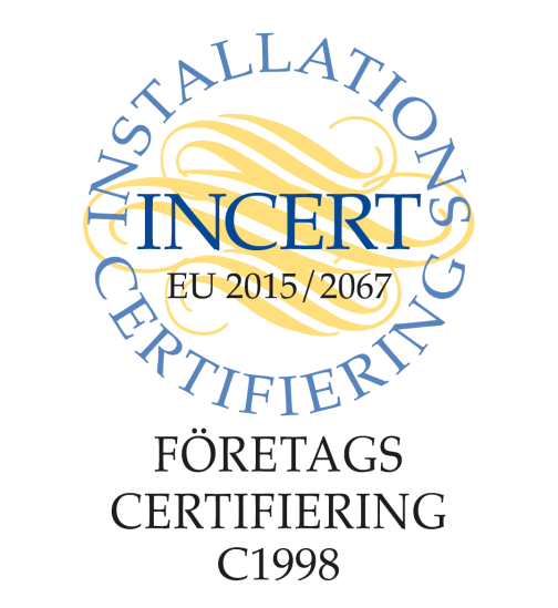 Installations certifierade hos Incert.