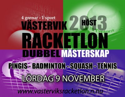 VÄsterviks racketlonmästerskap höst 2013 - en dubbelturnering!