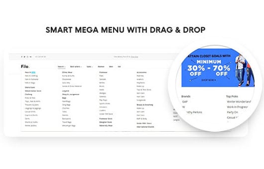smart Mega Menu with Drag n Drop