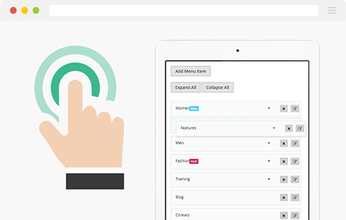 7. Drag n drop menu builder